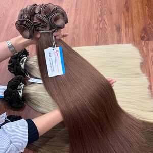 Extensión de cabello Remy de trama atada a mano, natural, liso, colores completos, listo para enviar, extensión de cabello humano vietnamita en existencias completas ¡ahora! - Product Image 5