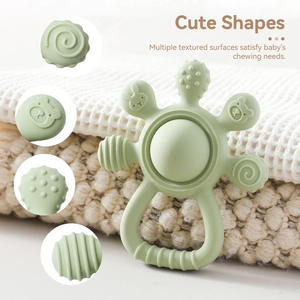 Sonaglio Massaggiagengive in Silicone per Neonati, Campanella a Mano, Giocattolo da Masticare per Bambini, Massaggiagengive Sensoriale per la Dentizione, Anello per Afferrare, Giocattolo Educativo Precoce - Product Image 4