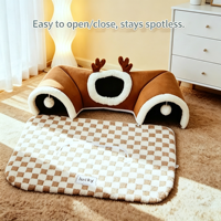Lit pour animaux de compagnie d'intérieur, portable, détachable, lavable, à trois compartiments, le plus vendu, sûr pour que les chats jouent et dorment