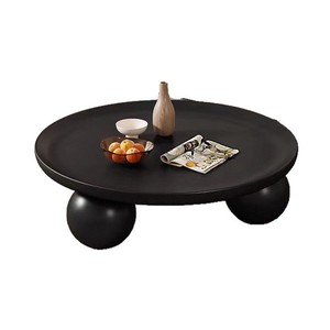 <b>Black</b> <b>Round</b> <b>Coffee</b> <b>Table</b> Plastic Top Baking Paint Living Room Home Use - Product Image 5