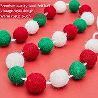 Guirlande de boules en feutre de laine WILLBOND, 2 pièces, 6,5 pieds de long, 24 boules, pompons colorés (rouge, blanc, vert) pour Pâques, Noël