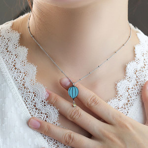 Collar de Joyería con Colgante de Globo Aerostático Esmaltado, de Acero Inoxidable 316, Resistente al Agua y al Deslustre, Estilo Bohemio, para Mujer - Product Image 5