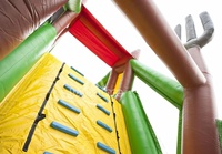 Parcours d'obstacles gonflable commercial personnalisé avec logo pour enfants et adultes, idéal pour événements extérieurs et locations de fêtes
