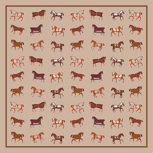 Vintage Equestrian Horse Motif <b>Scarf</b> 70*70cm Polyester Satin <b>Square</b> Neck <b>Scarves</b> for Women Casual & Formal Use - Product Image 2