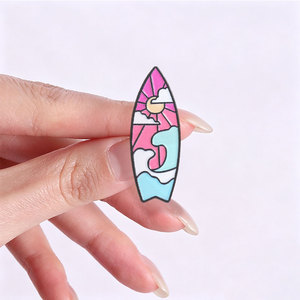 Ensemble d'épingles en émail sur le thème des vagues océaniques, broche vague et soleil pour la décoration quotidienne - Product Image 2