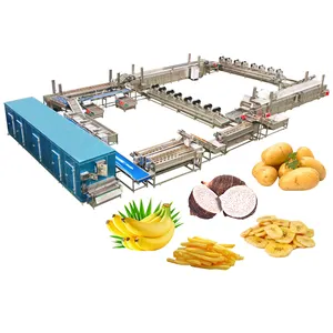 Fully Automatic Industrial Frozen French Fries Production Line Cassava Fresh Finger Potato Chips Making Machine Price