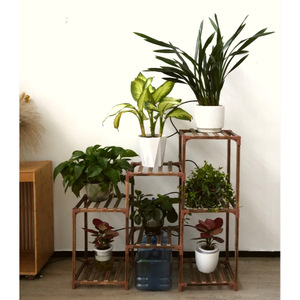 Indoor drip irrigation plant stand, solid wood <b>shelf</b>, multi-tiered floor-standing potted plant stand for living room and - Product Image 1