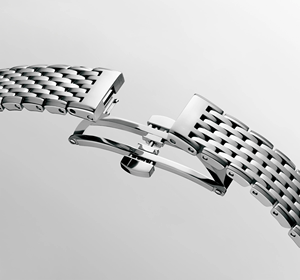 Ladies Slim Round Quartz Watch Stainless Steel Multi Link Bracelet Sunburst Dial Diamond Markers Scratch Resistant Longinesing - Product Image 4