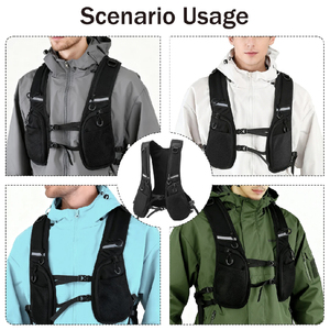 Chaleco Táctico de Nailon para Deportes al Aire Libre, Mochila con Diseño Reflectante, Bolsas de Pecho y Cintura, Estilo Hip-hop Urbano para Hombre, con Múltiples Bolsillos de Almacenamiento - Product Image 5