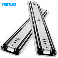 Glissières de tiroir à extension complète robustes YENUO de 12 à 40 pouces (1 paire) - Rails métalliques à roulement à billes à montage latéral pour cuisine et chambre