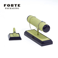 Support de présentation de bijoux FORTE PACKAGING en microfibre et bois, protection renforcée, couleur personnalisable, plateau pour colliers, porte-bagues, porte-bracelets