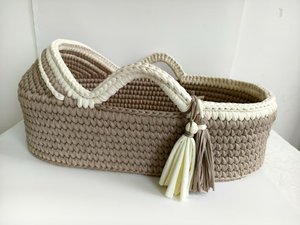Ademend zacht handvat Mozesmandje <span class=keywords><strong>Baby</strong></span> Luiertafel Wieg voor pasgeborenen Gehaakt - Product Image 6