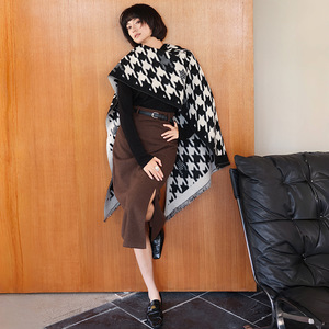 Bufanda coreana clásica de pata de gallo al por mayor, chal de punto grueso, cuello cálido de invierno versátil con estilo avanzado - Product Image 4