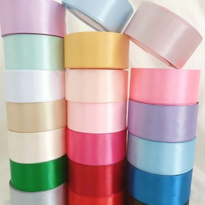 Суперпопулярная атласная лента из 100% полиэстера, 25 ярдов, односторонняя, ширина 4 см (1,5 дюйма), на заказ для упаковки подарков и декора - Product Image 2