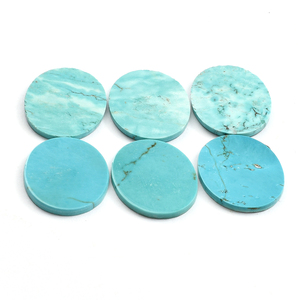 หินอัญมณีธรรมชาติทรงรีแบบหลวมสีเขียวเทอร์ควอยซ์สองด้าน - Product Image 3