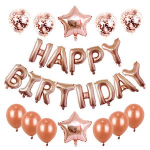 Set Decorazioni per Feste di Compleanno Palloncini Decorativi con Lettere 'Happy Birthday' in Foil <span class=keywords><strong>Oro</strong></span> Rosa, Blu, <span class=keywords><strong>Oro</strong></span>, Rosa e Argento da 16 Pollici - Product Image 1