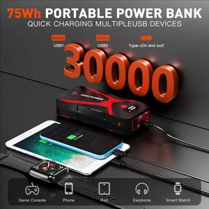 <span class=keywords><strong>D</strong></span>émarreur pour moteurs essence et diesel jusqu'à 8.5L et 5.0L 12V Portable 1600A Peak Car Battery Jump Starter avec lampe de poche à affichage LED - Product Image 5