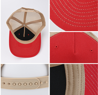 Casquette de Baseball en Maille Bicolore pour Chauffeur de Camion, 5 Pièces, avec Logo Brodé en 3D Personnalisé, Haute Qualité, Vente en Gros