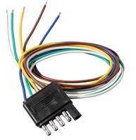 Prise de faisceau de câblage de remorque plate à 5 voies Connecteur mâle à 5 broches Extension de faisceau de câblage de lumière de remorque pour bateau de remorque RV