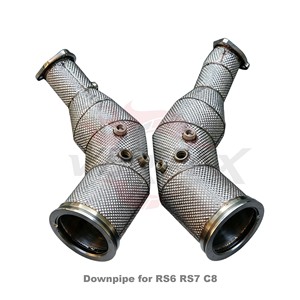 Vortex SS304 Downpipe for Audi RS6 RS7 C8 Heat Shield Performance Racing Sound EA825 V8 - Product Image 3