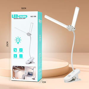 Portable double tête <span class=keywords><strong>pliable</strong></span> livre lumière Clip moderne LED USB lampe de lecture E26 ampoule Rechargeable utilisation intérieure signet lecteur de livre - Product Image 6