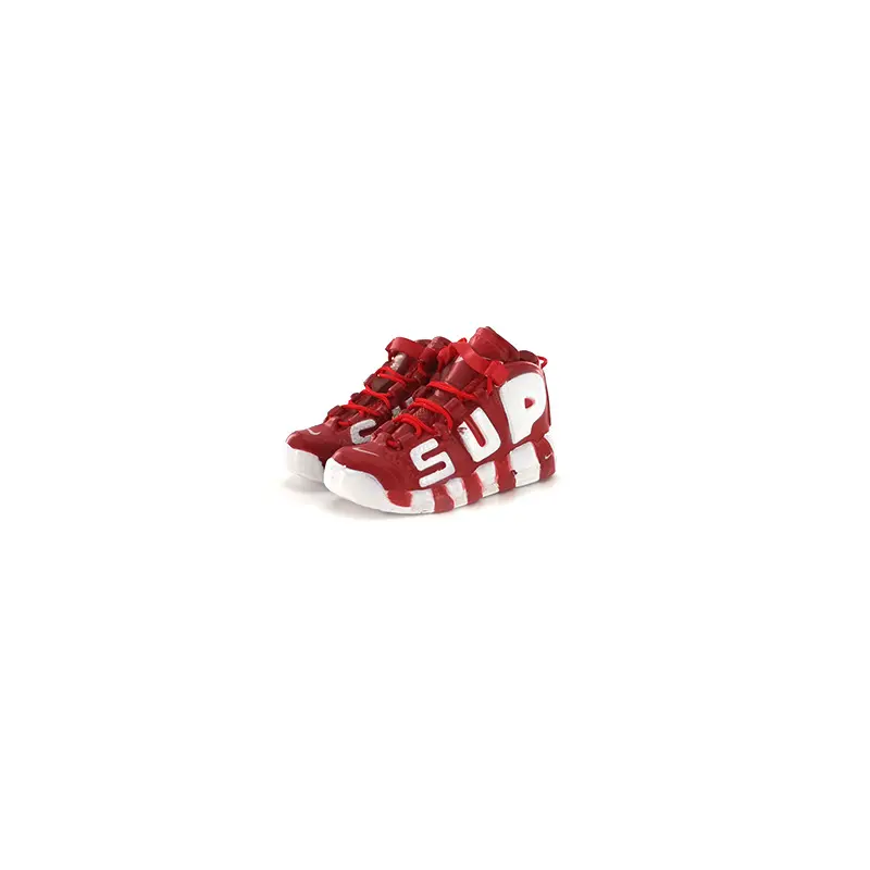 Portachiavi scarpa luminosa in PVC 3D di alta qualità più stile mini shoeAJ1 portachiavi con scatola di metallo accessori può su misura