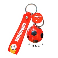 Sportliefhebbers Creatieve Stijl 3D Voetbal Sleutelhanger UV Geprint PVC Acryl Kunststof Legering Metaal Rubber Sleutelring