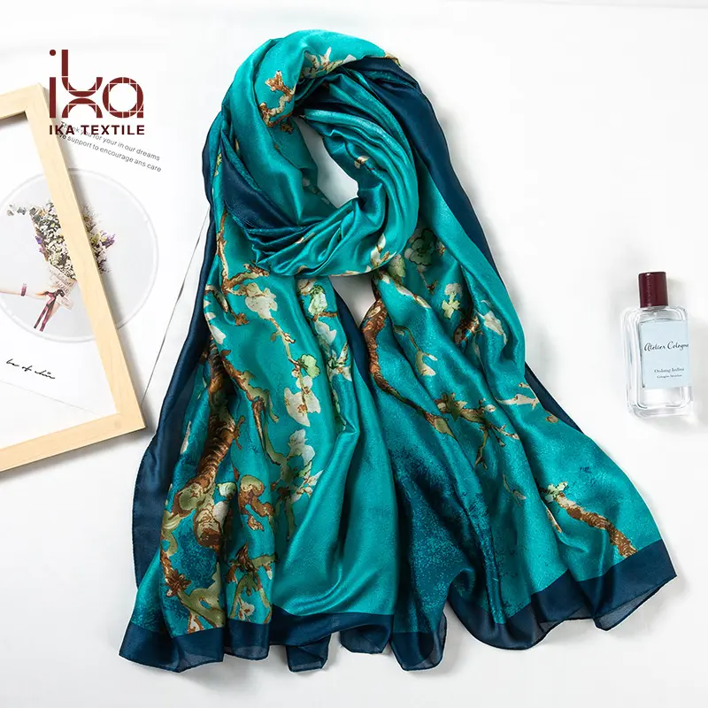 Модный Фэнтезийный Женский Длинный мягкий шарф с цветочным принтом, Дамская шаль, шарфы