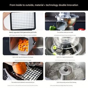 Commercial <b>Vegetable</b> <b>Cutter</b> Used Carrot Potato Cucumber Onion Cutting Machine for Slicing Fruit for Home Use and Bakeries - Product Image 2
