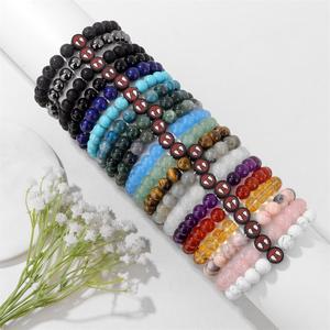 Unisex alla moda di cristallo curativo per bracciale con ciondolo ragno <span class=keywords><strong>uomo</strong></span> ciondolo in ceramica naturale perline di pietra naturale a forma di palla regalo - Product Image 4
