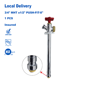 Robinet extérieur KING SMART anti-givre, raccord rapide 1/2 pouce, 8 pouces, faible teneur en plomb, certifié NSF UPC (Livraison gratuite au Canada) - Product Image 1
