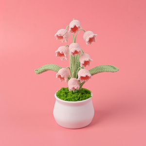 ดอกลิลลี่ถักนิตติ้งถักด้วยมือของดอกไม้กระถางวันวาเลนไทน์ของขวัญวันคริสต์มาสสำหรับแฟนสาวภรรยา - Product Image 2