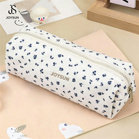 Sac de rangement pour maquillage en toile portable de haute qualité personnalisé en gros par JOYSUN, motif floral tendance, fermeture éclair, sac cosmétique