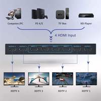 SYONG Matrice HDMI 4K 4x4 4 entrées 4 sorties Commutateur HDMI1.4 Boîte de séparation avec télécommande Prise en charge 4K 3D EDID pour ordinateur Moniteur CCTV