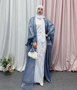 Yibaoli — robe musulmane <span class=keywords><strong>en</strong></span> satin et soie, abaya <span class=keywords><strong>en</strong></span> satin, modèle ouvert à la main, tenue de fête, nouveau design - Product Image 4