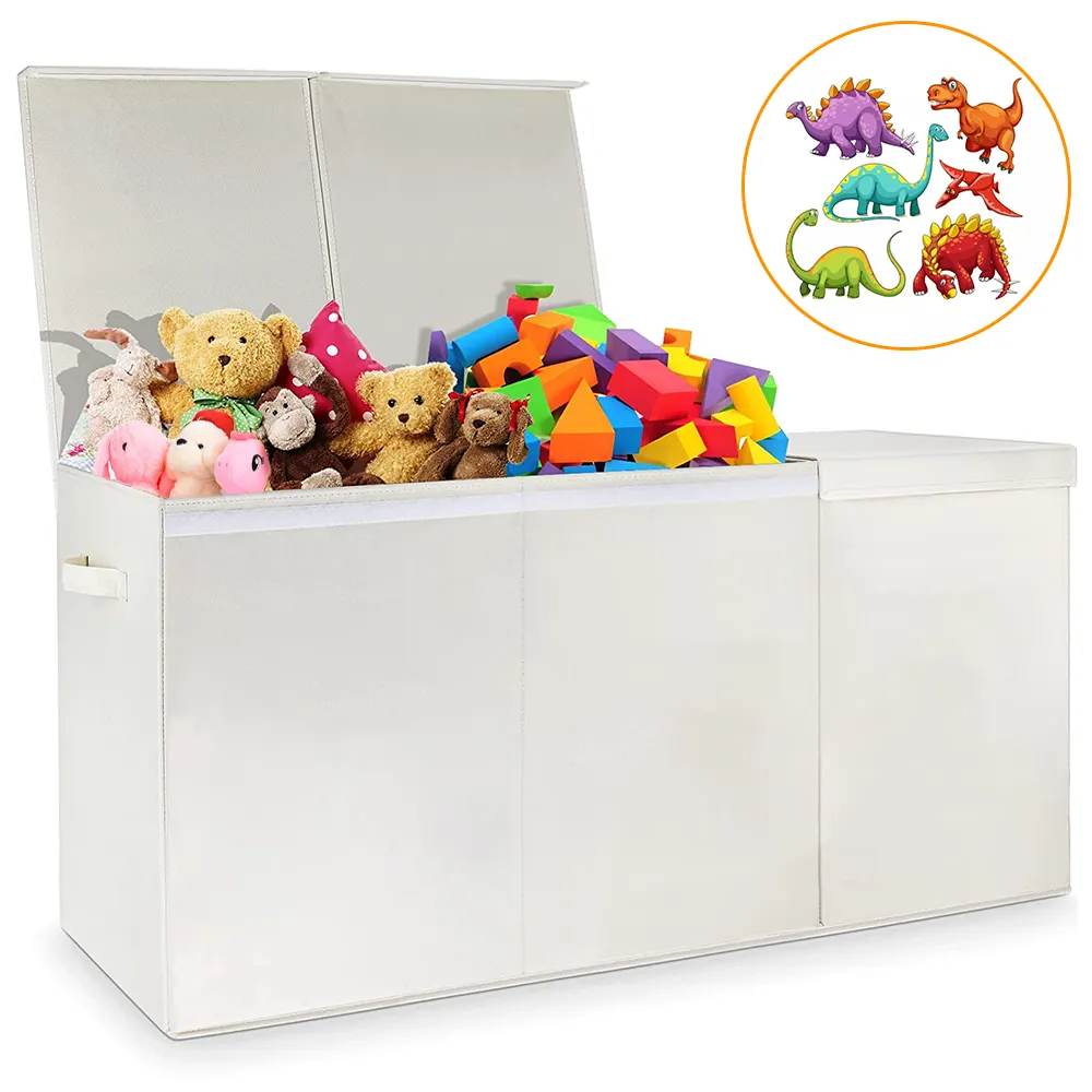 Organizador de peito para brinquedos, caixa dobrável, organizadora, grande, brinquedos, caixa de armazenamento, com tampa