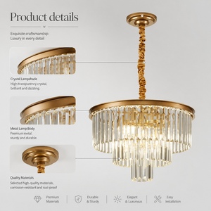 Lámpara de Araña Moderna de Hierro y Cristal E14 LED, Estilo Industrial Americano, Altura Ajustable, Regulable, para Sala de Estar, Hogar, Hotel - Product Image 3