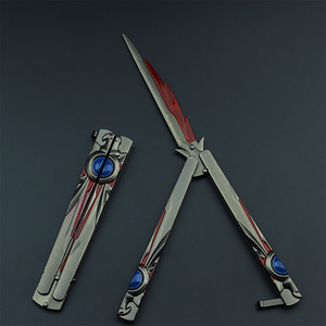 Populaire Superbe Valorant Jouet Arme en Métal Pas Cher Couteau Papillon Pliant Rotatif à 360 Degrés Accessoire 21cm Épées Jouets Katana - Product Image 3