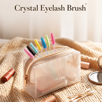 50Pcs Per Bag Sikat Bulu Mata Gagang Kristal Sisir Alis Spiral Alat Ekstensi Bulu Mata Kuas Makeup untuk Salon Rumah Tangga