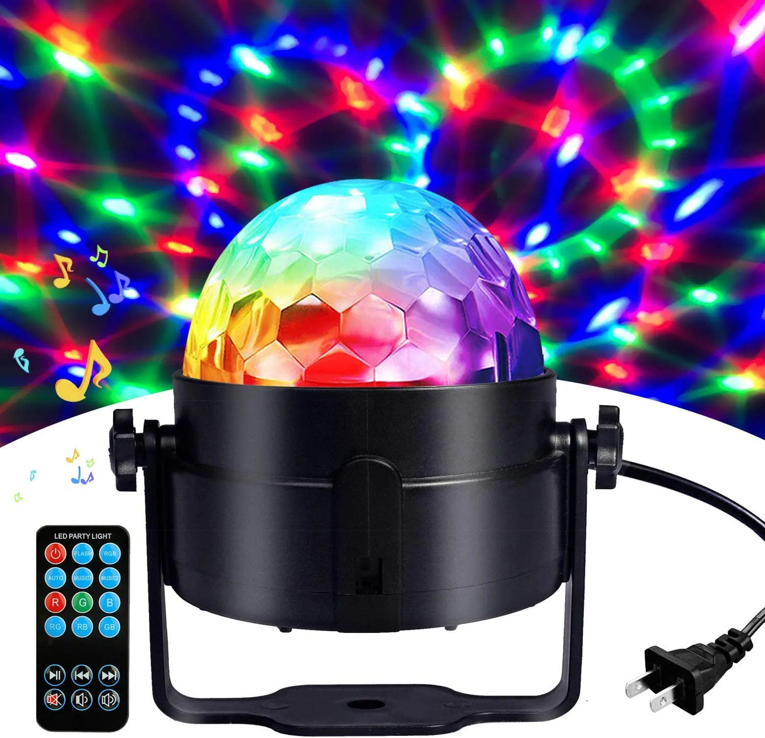 Profession elle mini großhandel mp3 led bühnen licht kristall rotierende usb party musik magische disco kugeln licht mit fernbedienung