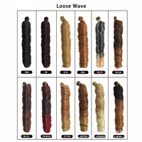 Dreadlocks mélangées/teintes, ondulées en tube unique, grandes boucles lâches, cheveux bouclés à la française, double trame, perruque en fibre haute température, 150g
