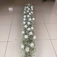 Décoration de mariage de haute qualité, arrangement de fleurs de gypsophile, rangée de fleurs, décoration de table