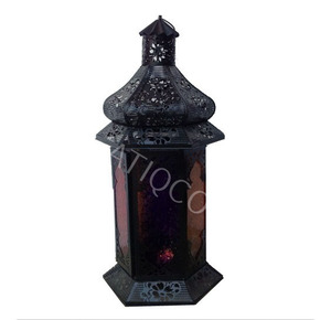 Atiqco European Shabby Chic Style Outdoor Iron <b>Hurricane</b> <b>Lantern</b> Hanging Courtyard Garden Home Decorative Party Decoration Model - Product Image 2