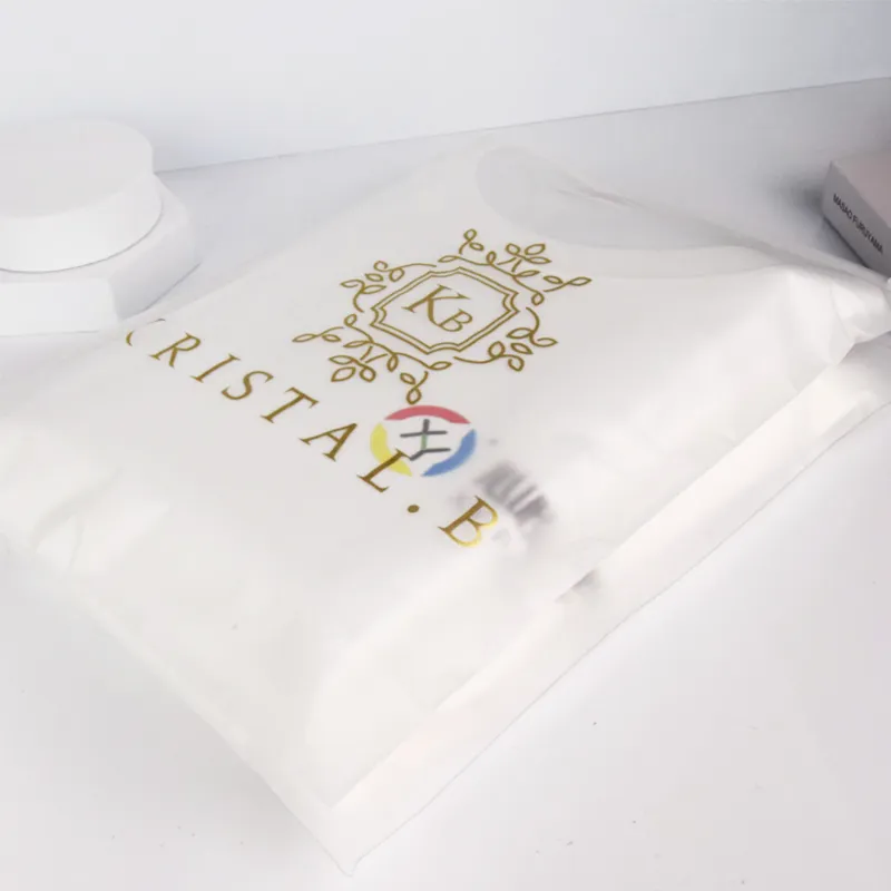Custom Clear Poly Plastic Bag With Zip Lock Clothes Packaging Frosted Plastic Ziplock Bag For Garment