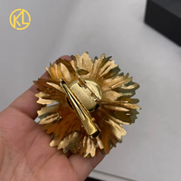 Broche boutonnière en feuille d'or 24 carats, nouvelle œillet pour les parents, grande décoration de mariage, cadeau pour la fête des mères