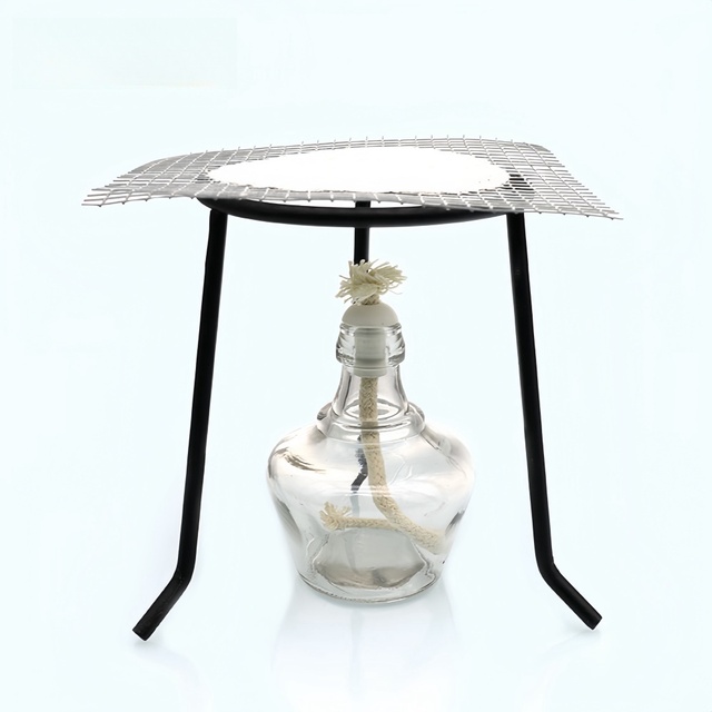 Small Black Straight Feet Bunsen Burner Tripod Stand Customizable Lab Ring Stand with OEM Support for Laboratories