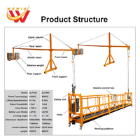 Plateforme suspendue écologique Hebei Wufeng ZLP630 peinte par pulvérisation, 630 kg, 1,5 kW, pour travaux de construction sur les campus universitaires