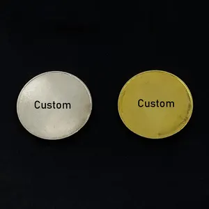 Custom Plated Logo Make Your Own Design Metal Blank 24k Gold Silver Plated Challenge Coin