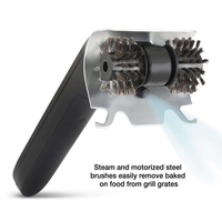 Brosse électrique SEB en acier inoxydable pour barbecue, 2 vitesses, LED, résistante à la chaleur, nettoyeur de grillades pour charbon de bois, camping en extérieur