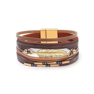 Beaded <b>Leather</b> <b>Bracelet</b> Flexible Payment Terms Carbon Fiber Inlay Holiday Gift for Women Lightweight Comfort Fit - Product Image 3